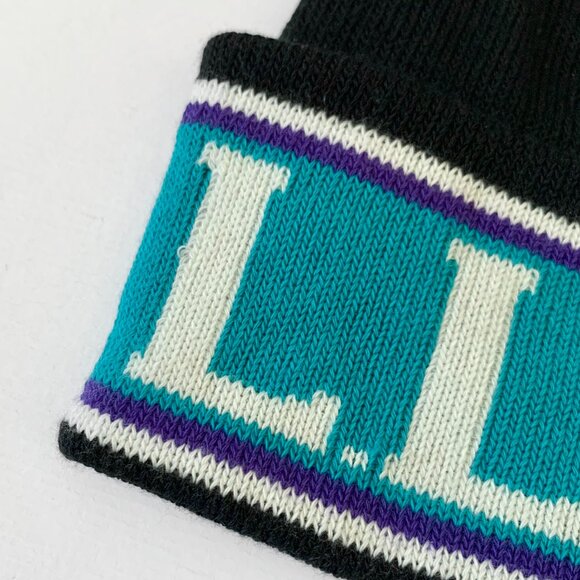 L.L. Bean Knit Katahdin Pom Hat Beanie Toque Black Purple Blue Teal  Winter Cozy - Picture 6 of 9